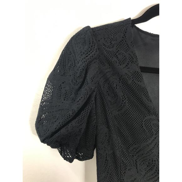 Lilly Pulitzer Jasleen Mini Black Wrap Lace Romper Dress Shorts Womens XS Resort - Picture 5 of 16